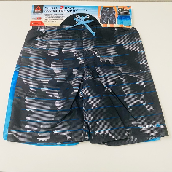 Gerry Boys Youth 2-pack UPF 50+ Swim Trunks Sizes M-10/12, NWT. - Picture 1 of 5